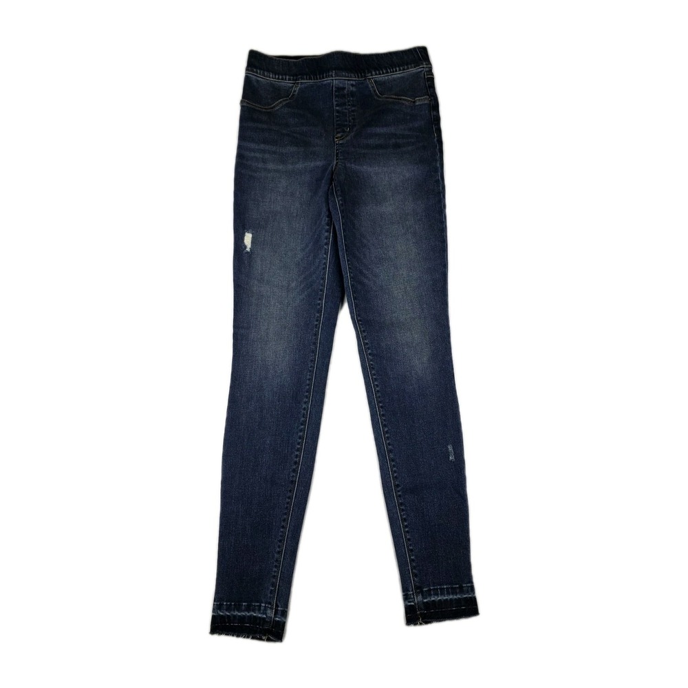 Spanx Jeans Womens Size Medium Tall Distressed Abkle Skinny Pull-on Denim 20203T